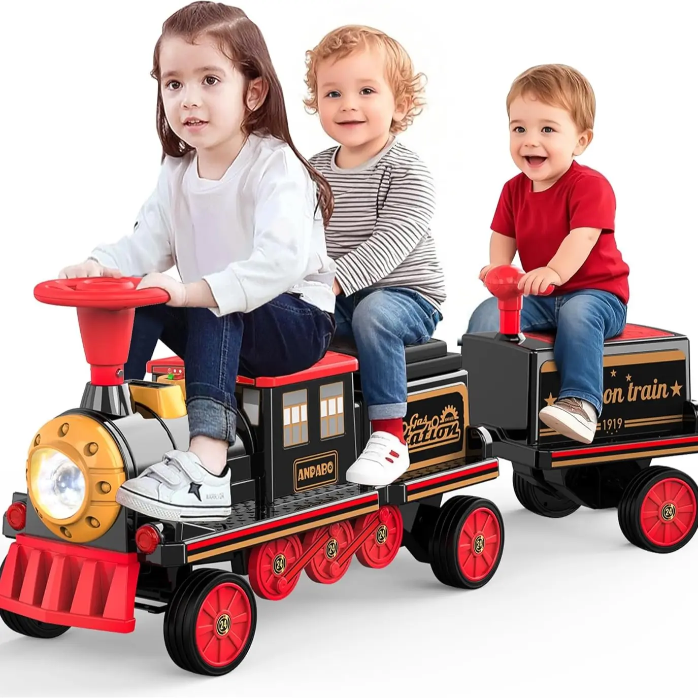 Red-train+red carriage