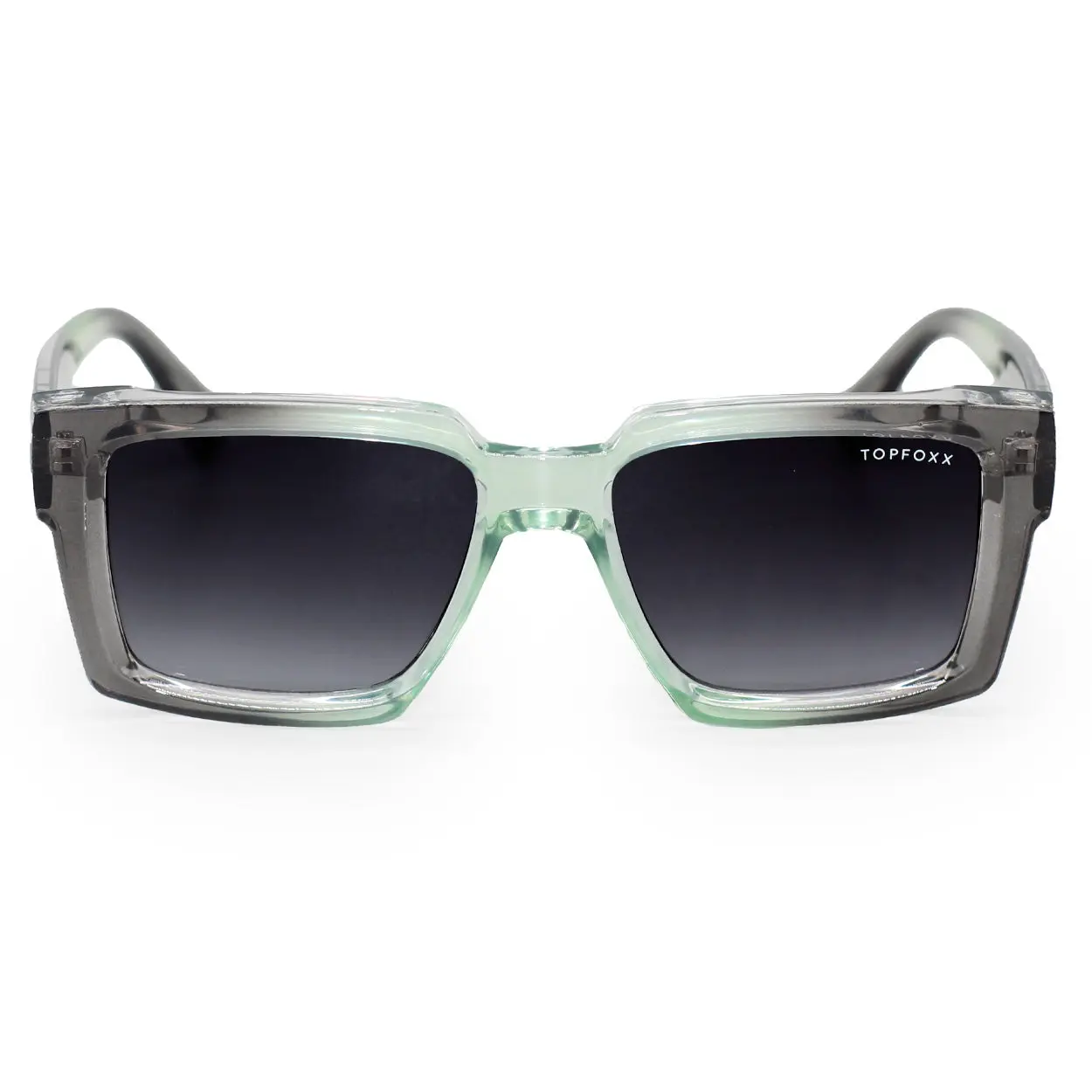 Paloma - Grey & Turquoise - Tangle Free Rectangular Sunglasses, UV400, Certified Shatter-Resistant Lenses For Women & Men