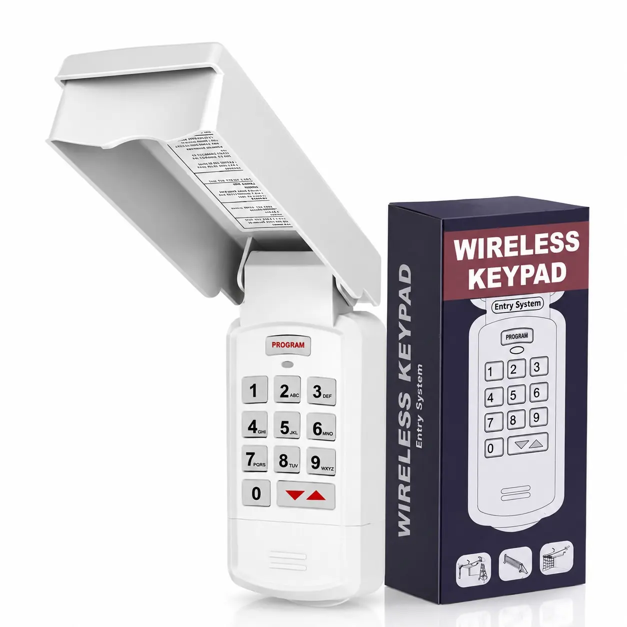 Universal Wireless Garage Door Opener Keypad, Keyless Entry Replacement Compatible with Genie, Overhead Door, Intellicode & DIP Switch Openers, Replaces GK-R, 37332R, GK-BX, GWKP, GWK-IC, ACSDG