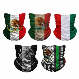 5pcs UV Protection Cooling Neck Gaiter Face Mask – Flag Style Print Half Face Cover Bandana Balaclava for Men & Women, Breathable Sun Dust Scarf for Fishing, Cycling, Hiking, Work & Outdoor Sports