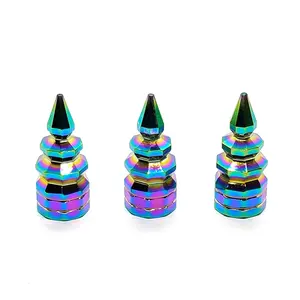 Durable Aluminum Tire Valve Stem Caps, 4-Piece Set, Dust-Proof Design, Easy Installation, Stylish Car Accessory for Vehicles & Bikes, Car Parts