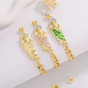 San Judas Tadeo Bracelet 8'' In 14K Gold Plated No Tarnish