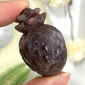 4 Count Small Amethyst Pineapple Healing Crystal Home Decoration From IG Crystal