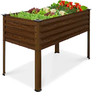 Best Choice Products 48x24x30in Elevated Galvanized Metal Garden Bed w/ Corner Protectors