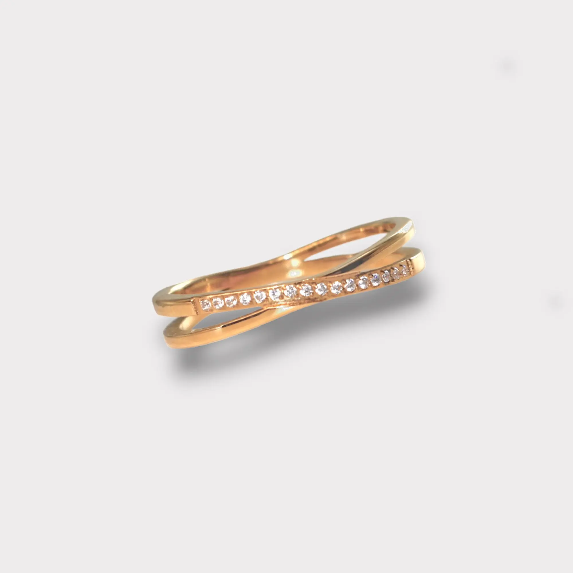 Flora X Pave Ring, 18k Gold, Waterproof, Tarnish-resistant and Hypoallergenic Jewelry,