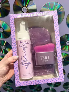 Ultimate 3-Piece Self Tanning Kit with Violet Based Foam for a Flawless Tan, Includes Velvet Mitt & Contour Brush