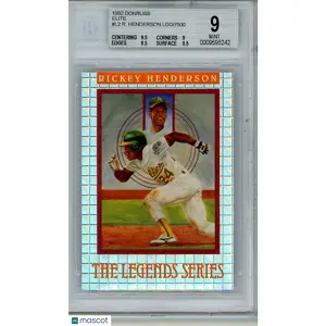 1992 Donruss Elite Rickey Henderson LGD 2710/7500 #L2 BGS 9 MINT Athletics