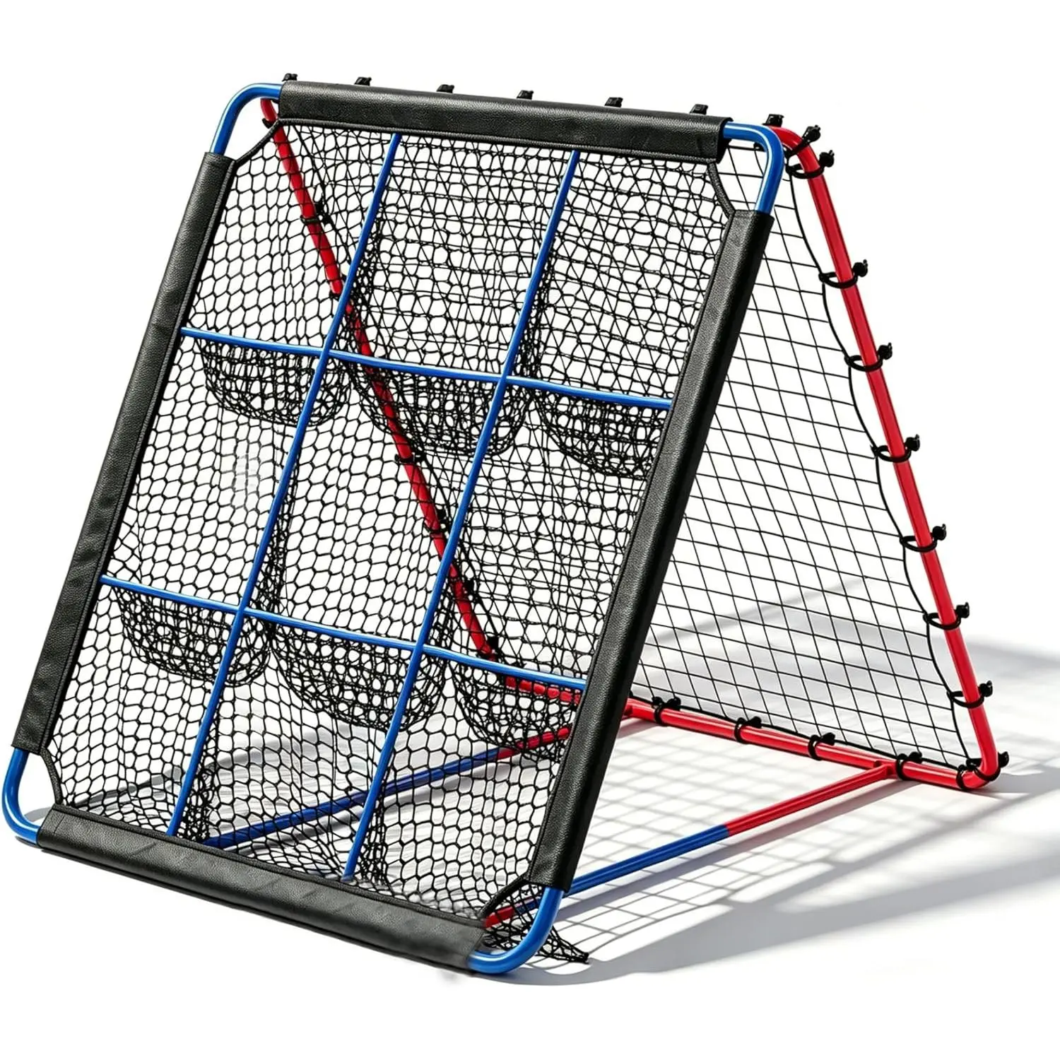 5FT x 4.3FT 2-in-1 Baseball Pitching & Rebounder Net ,Height Adjustable with Strike Zone, Pitchback Trainer for Throwing Fielding Drills , Various Ball Sports Practice