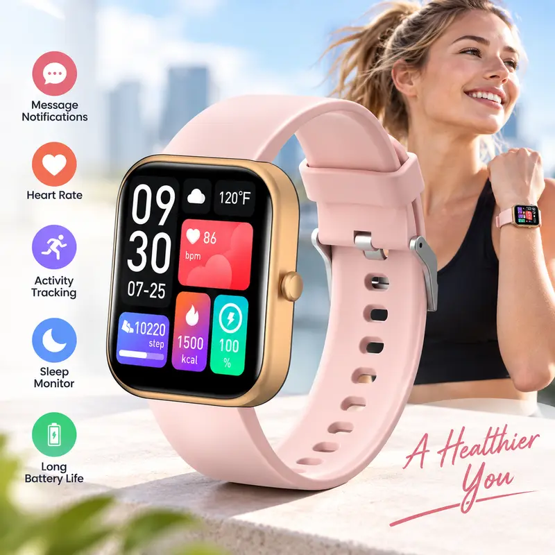 Tukio 1.91" Smart Watch for Men Women, Large Touchscreen Fitness Tracker with Sports Modes, Sleep Monitoring & Daily Activity Tracking for Holiday Gifts
