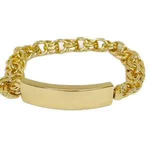 Gold Plated Chino Link Bracelet with Simple Design and Secure Clasp