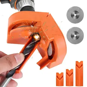 Drill Bit Sharpener with 2 Grinding Wheels,Portable Multipurpose Drill Bit Sharpener for Grinder Attachment,Power Drill Bit Sharpener for All Bits