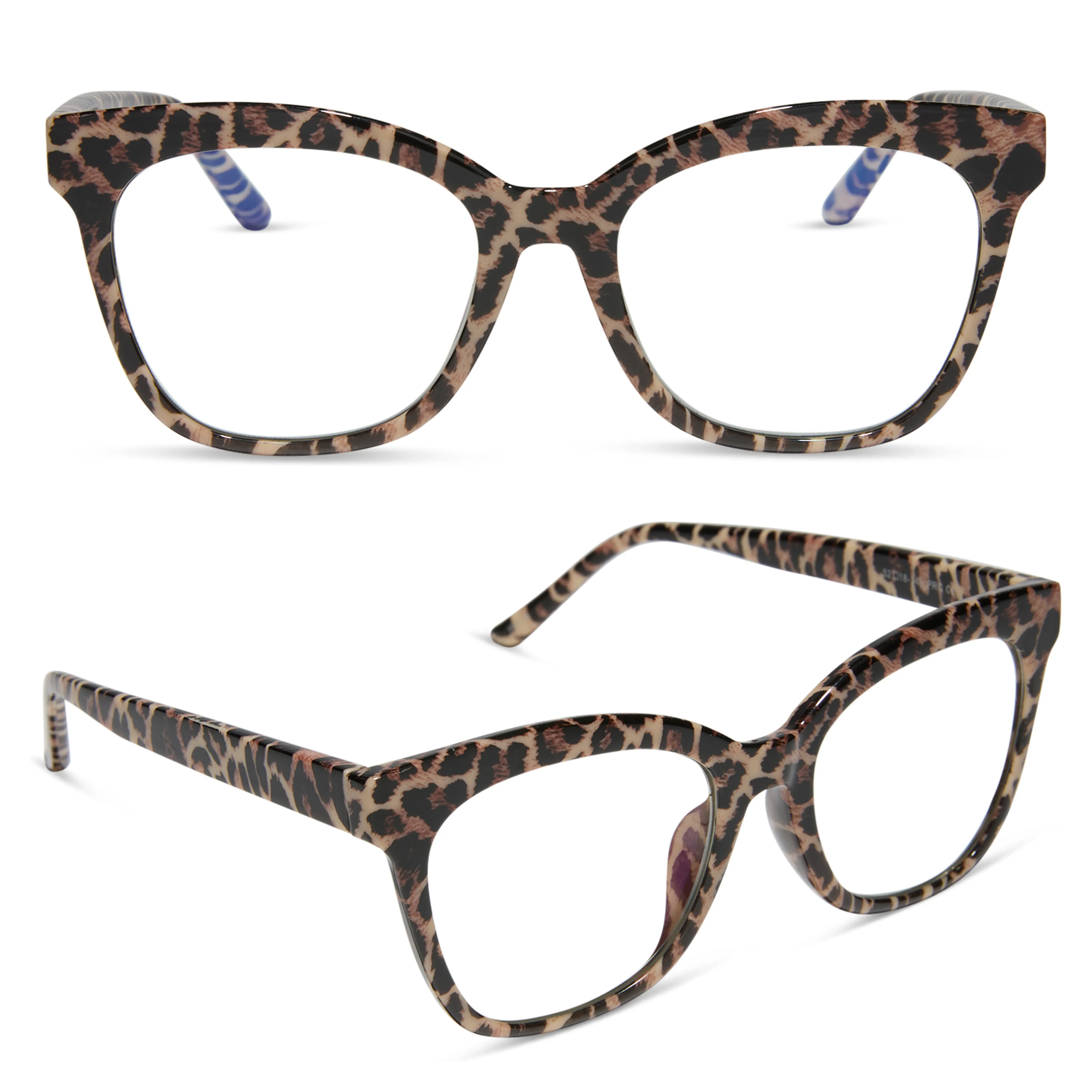 DIFF Willa Leopard Tortoise Blue Light Readers - Cute Cat Eye Lightweight Frame for Stylish Protection