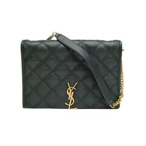 Pre-owned Yves Saint Laurent leather Tote Bags 【DIZ】BECKY Envelope Chain Bag 27 Black P226460356