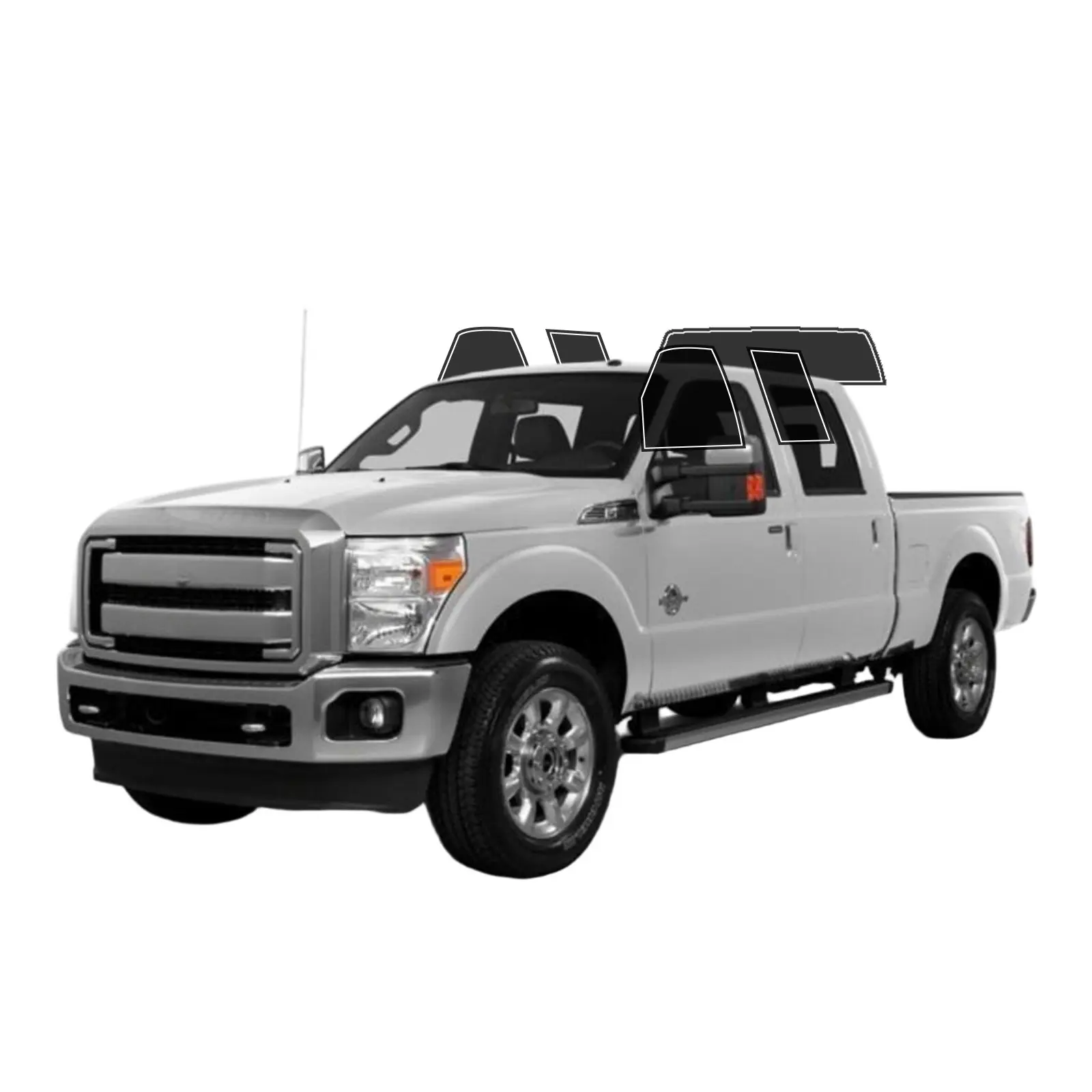 Precut Truck Window Tint Film Kit for Ford F250 Crew Cab 2013-2016, 2Ply Anti-Shatter, UV Block, Privacy Shield, Easy Install, No Trimming Needed, Heat & Glare Reduction