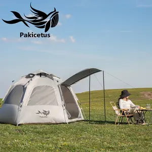 PAKICETUS Camping Hexagonal Tents, Automatic Quick Opening, Windproof Simple Family Tents, Portable Tents For Outdoor Camping, Travel, Backpacks, And Hiking, Camping Accessories, Adventure Enthusiasts