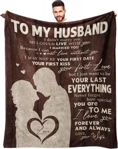 Husband Gifts, Husband Gifts for Valentines Day, Husband Sweetest Day Gifts from Wife, Birthday Gifts for Husband, Anniversary Wedding Gifts for Him, I Love You Gifts for Him Throw Blankets