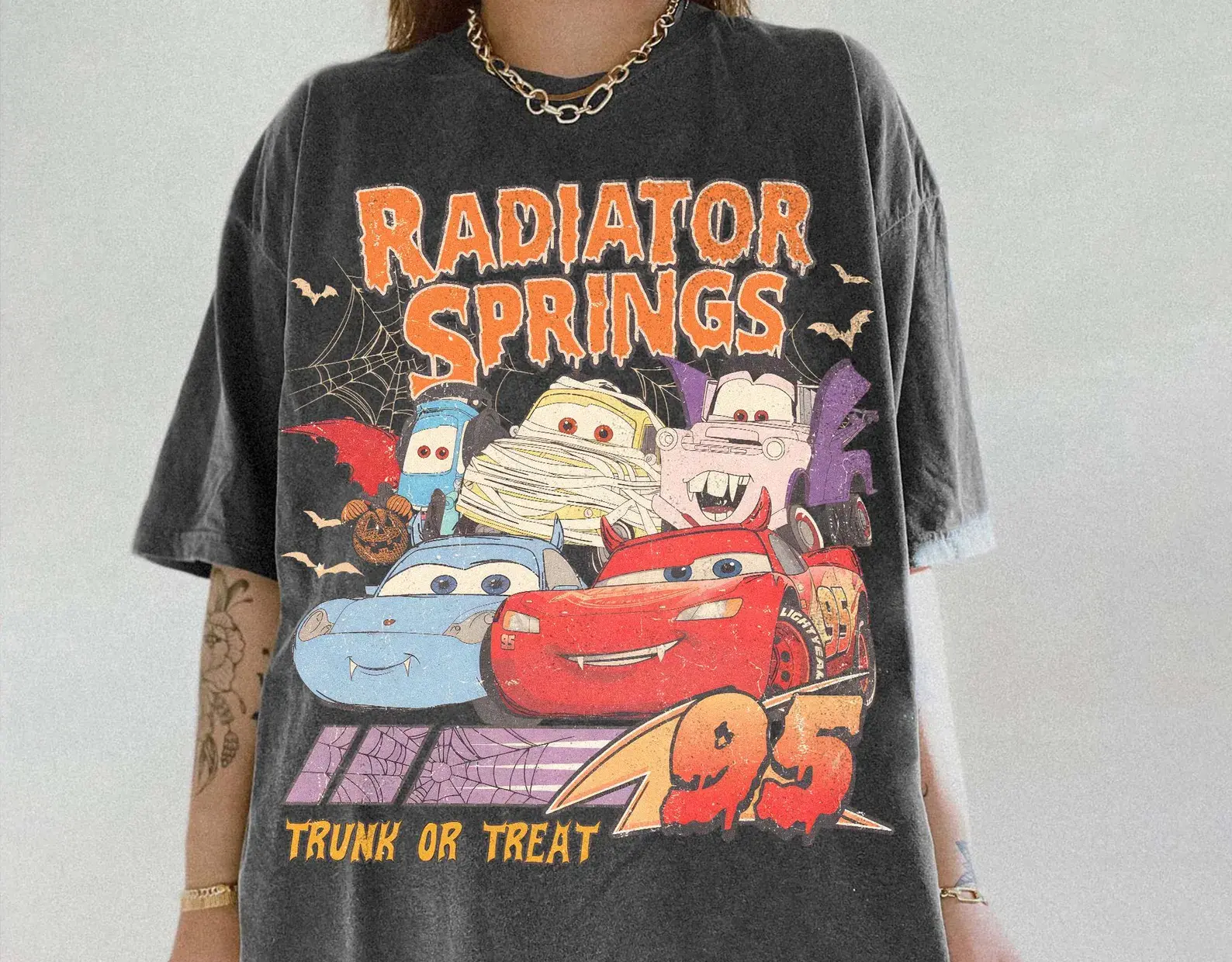 Retro Radiator Springs Cars Movie Halloween Shirt, Lightning McQueen Halloween Shirt, WDW Halloween Trip, Halloween Party, Halloween Gift