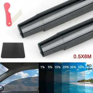 20"x20FT Uncut Window Tint Film Roll – 1%, 5%, 15% , 25% , 35%, 50% VLT UV Blocking Privacy Film for Car Side/Rear Windows, Home & Office