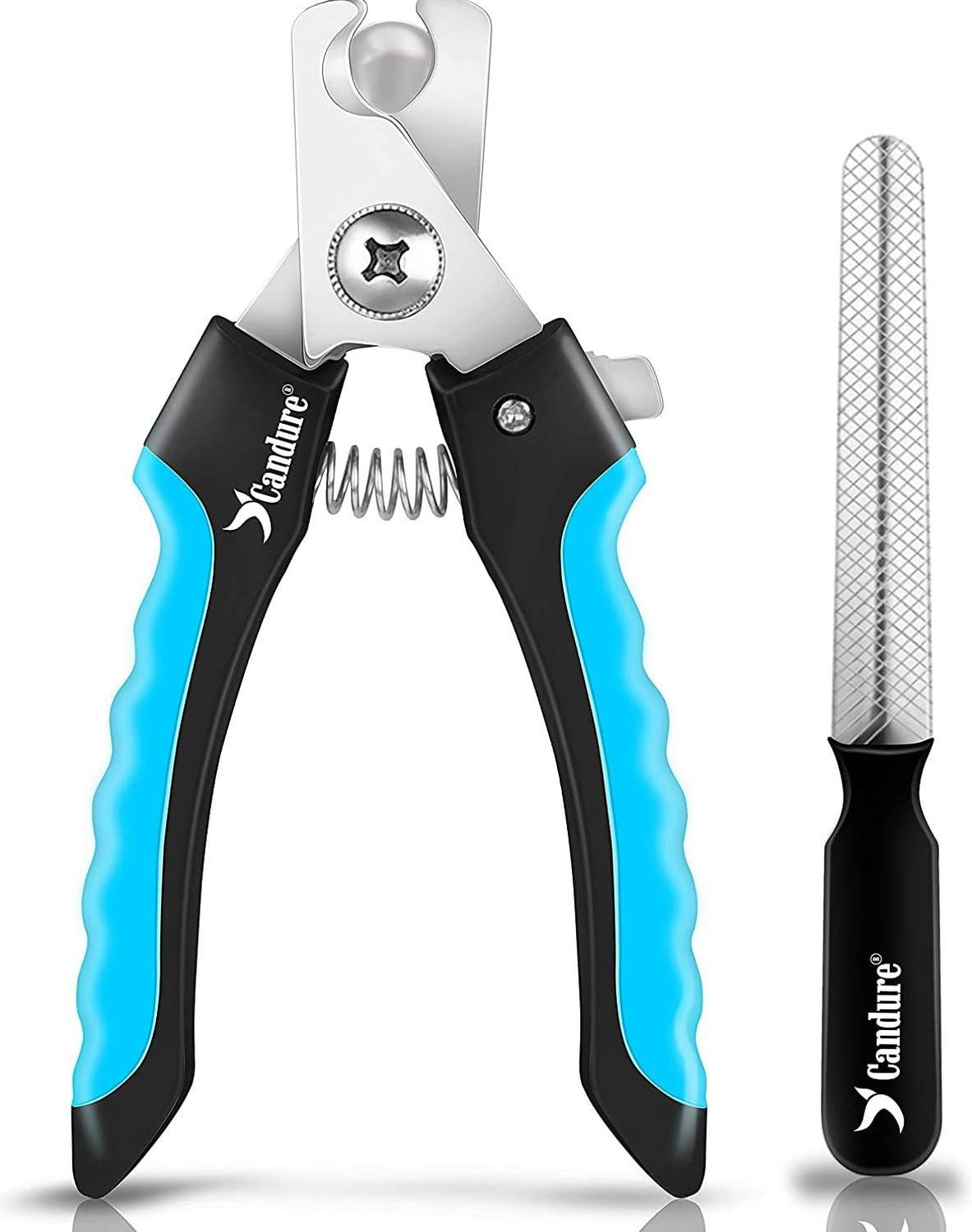 Dog Nail Clippers with Safety Guard, Pet Nail Trimmer with Nail File for Small Medium Large Dogs, Easy Grip Dog Grooming Tool