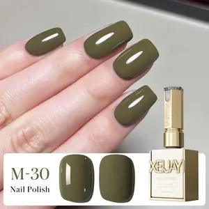 1PC 15ML Olive Green M030 Gel Nail Polish - High Saturation, Strong Adhesion, Gentle Formula, Artistic Style for Salon DIY, Nail Art Essentials Artistic Nail Look Smooth Application Cutics Manicure
