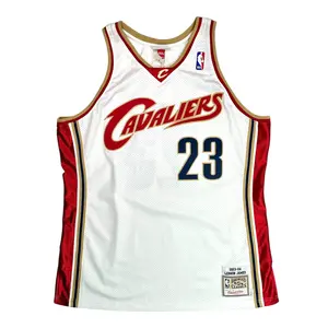Mitchell & Ness 2003-04 LeBron James Cleveland Cavaliers Authentic Jersey White Multi, Cavaliers Logo