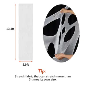 Spider Web Halloween Decorations Outdoor Giant Stretchy Beef Netting/Solar Light Decoration