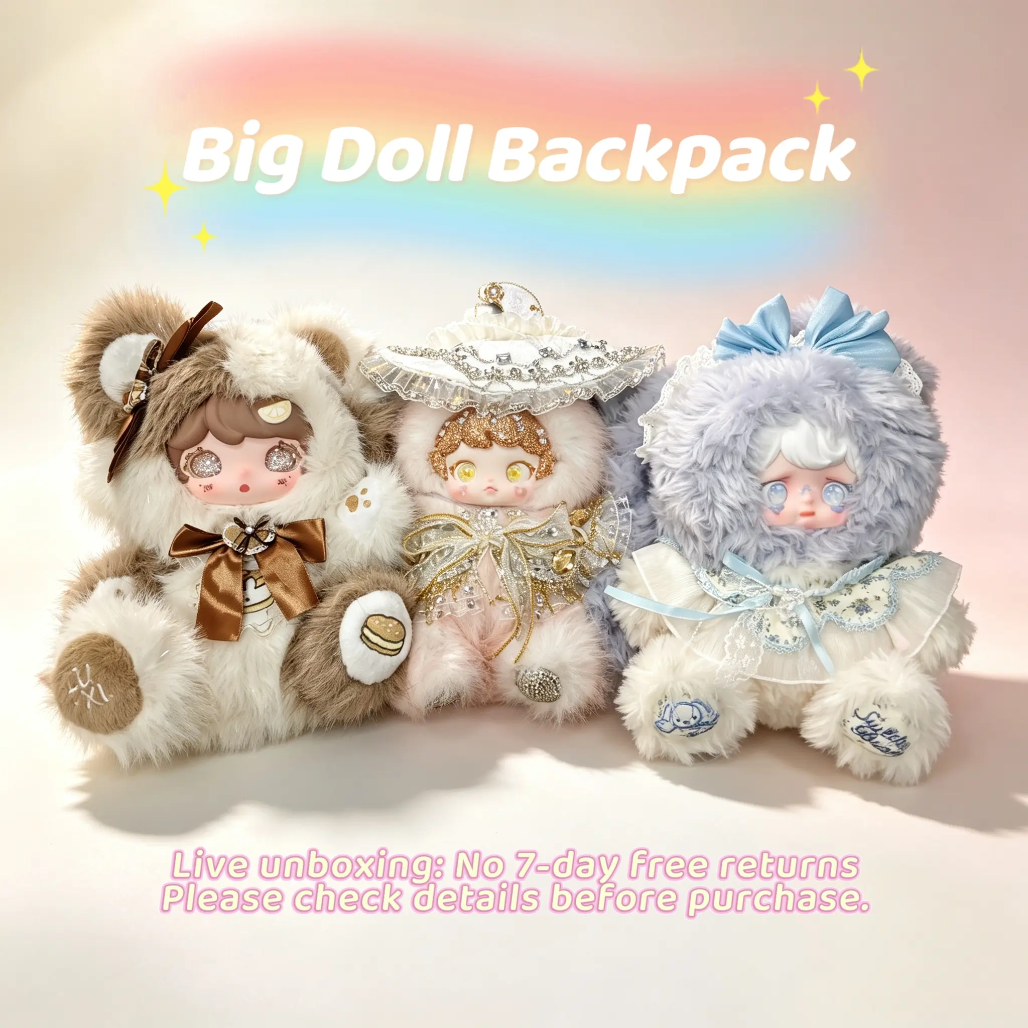 To Meet 800%-Big doll backpack Original designer handmade item