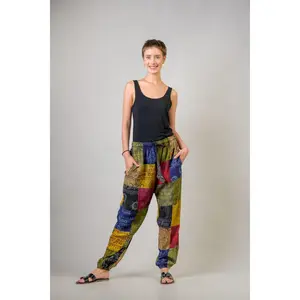 Rhea Om Print Pied Patch Pants