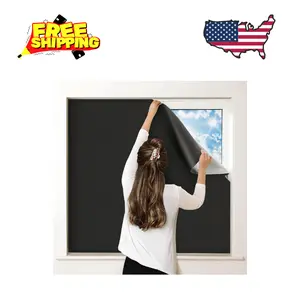 Blackout Curtains for Bedroom, Portable DIY Window Blinds Media Room (118" x 57")
