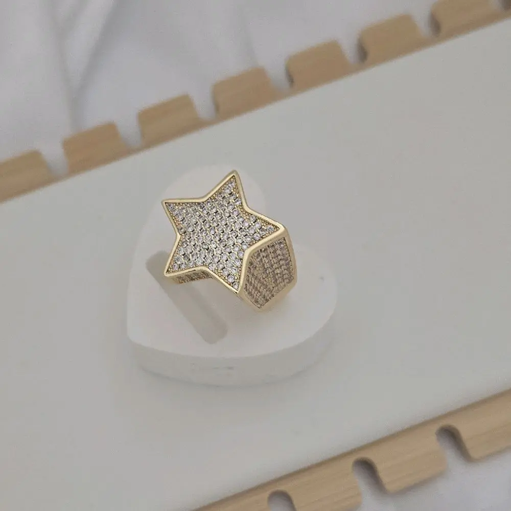 107 anillo estrella gold plated