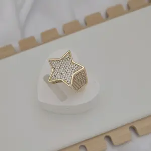107 anillo estrella gold plated