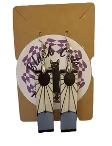 Wooden Tanjiro Anime Drop Earrings, Set of 2
