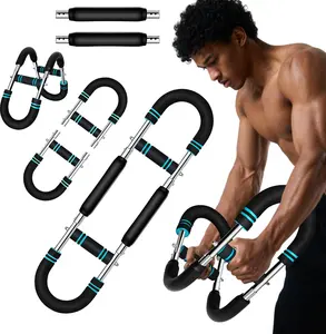 Twister Arm Trainer 60-100lb Adjustable – Portable Power Twister Bar with Detachable Snap Design, Chest & Arm Strengthener for Home Gym Fitness