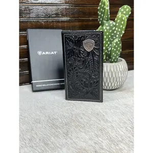 Ariat Men's Floral Embossed Leather Rodeo Wallet