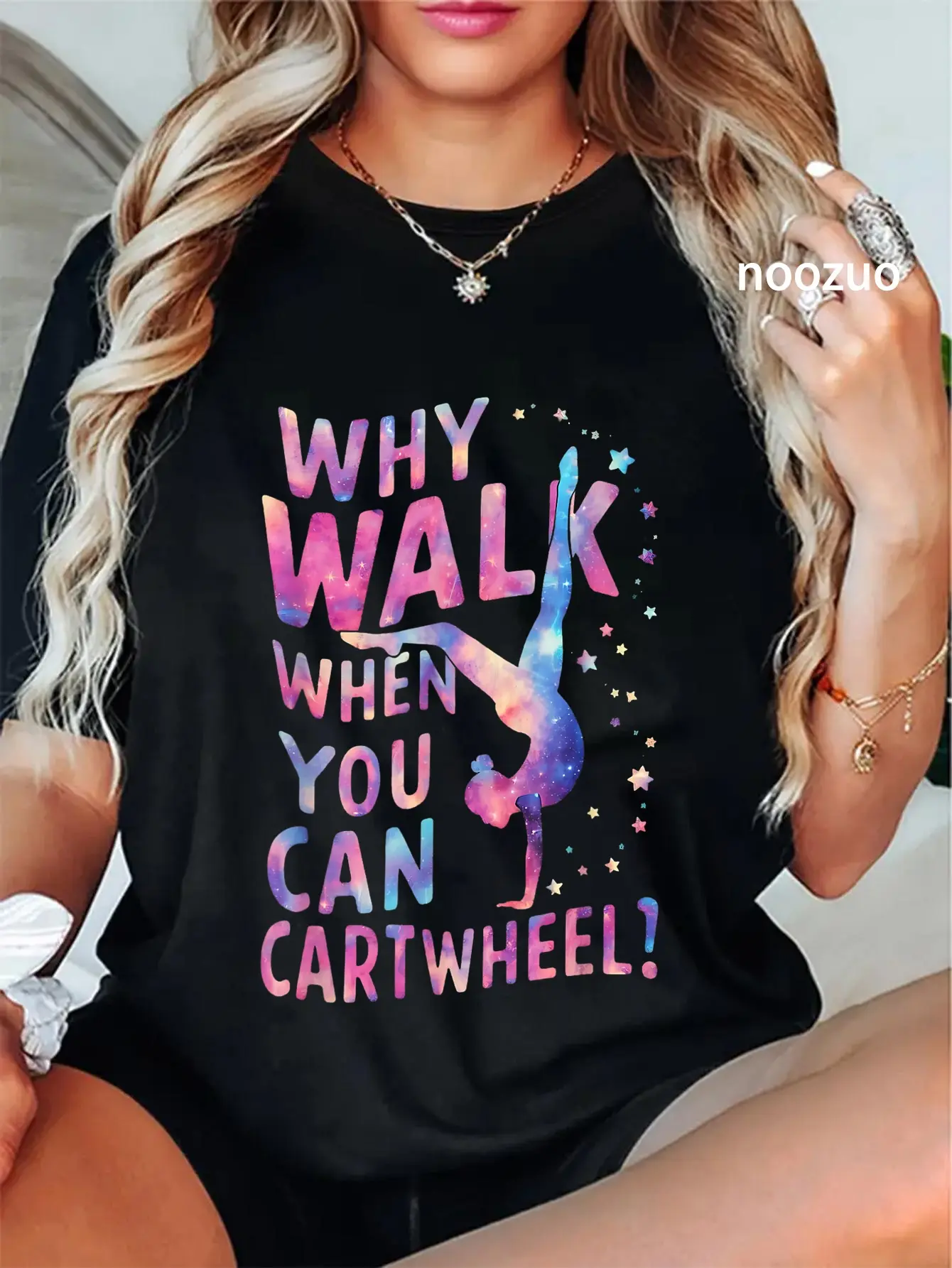 100% Cotton Unisex Gymnast Why Walk When You Can Cartwheel Gymnastics T-Shirt