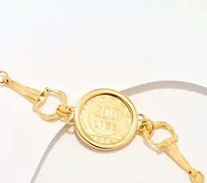 David Markstein Sterling Silver Lira Coin Equestrian Bracelet