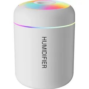 GlowRoom Goods Mini Aura Mist Light USB Humidifier with Seven-Color Ambient Light for Home Office & Car Use Compact Ultra-Quiet Design