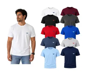 (5-Pack) Men's Pacific Eagle Short Sleeve Crew Neck T-Shirts Classic Cotton