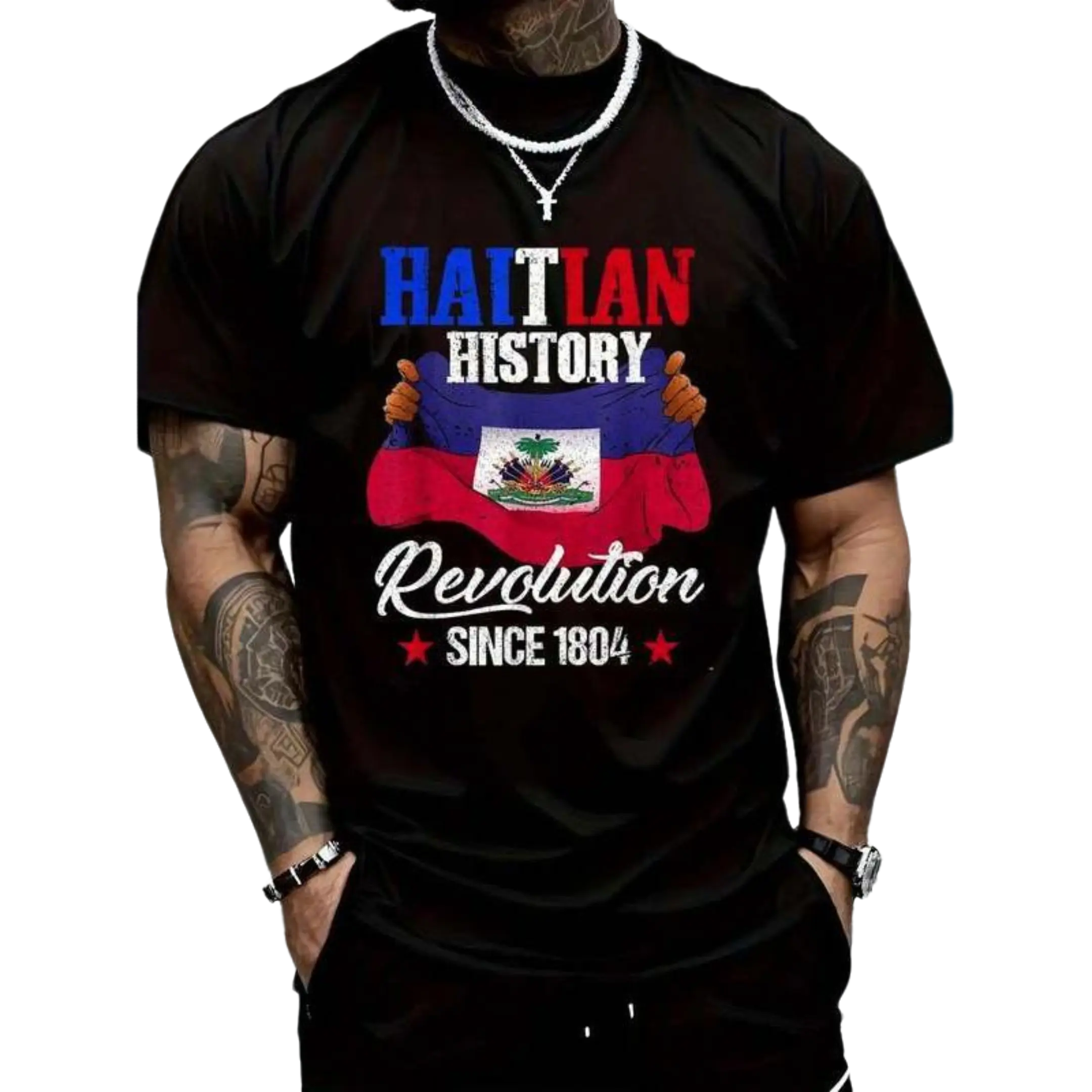 Haitian History Revolution Since 1804 Haiti Flag Pride T-Shirt for Women Men Clothing