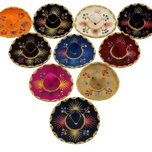 Mini Mexican Sombrero Hats 5 Pack – 6 Inch Charro Mariachi Sombreros, Assorted Colors, Fiesta Party Decorations, Cinco de Mayo Decor, Mexican Party Favors