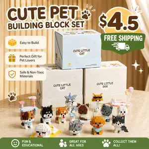 Educational Toys Building Blocks Puzzles for Kids Safe STEM Learning Toy Set 151 235PCS Cute Cat & Dog Animal Figures Ideal Birthday Gift Party Favor for Boys & Girls Ages 6+
