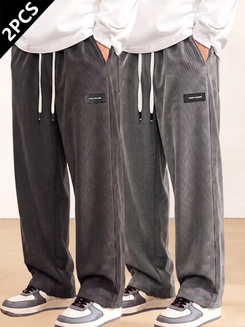 Clean Gent Men’s Flannel Workwear Pants – Two-piece set with multiple pockets, casual loose fit, drawstring waist – available in various colors; a perfect gift for everyday wear, dates, and outings—great as a surprise for sons, family, and friends.