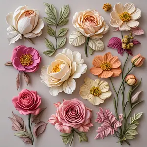 Flower Shaped Silicone Molds for Fondant Chocolate Candy Cake Decoration Baking Tools,CupCake Decorating Supplies,DIY Epoxy Resin Casting Crafts Clay Mold