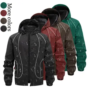 Men’s lightweight windproof softshell hooded jacket featuring a drawstring design, sporty casual style, suitable for spring and autumn and back-to-school season wear; the long-sleeve version is an ideal choice for outdoor activities in spring.