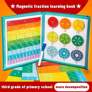 Magnetic Fraction Demonstration Book, 1 Set Math Teaching Aid Basic Arithmetic Operations Learning Toy Gift, School Supplies, Interactive Visual Learning Tool for Kids