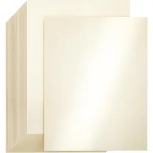 25 Sheets Cream Shimmer Cardstock Printer Paper 8.5 x 11, 78lb/210gsm Glossy Card Stock, Premium Pearl Cardstock, Double Side Pearlescent Paper for DIY Craft, Christmas Card Making, Invitation
