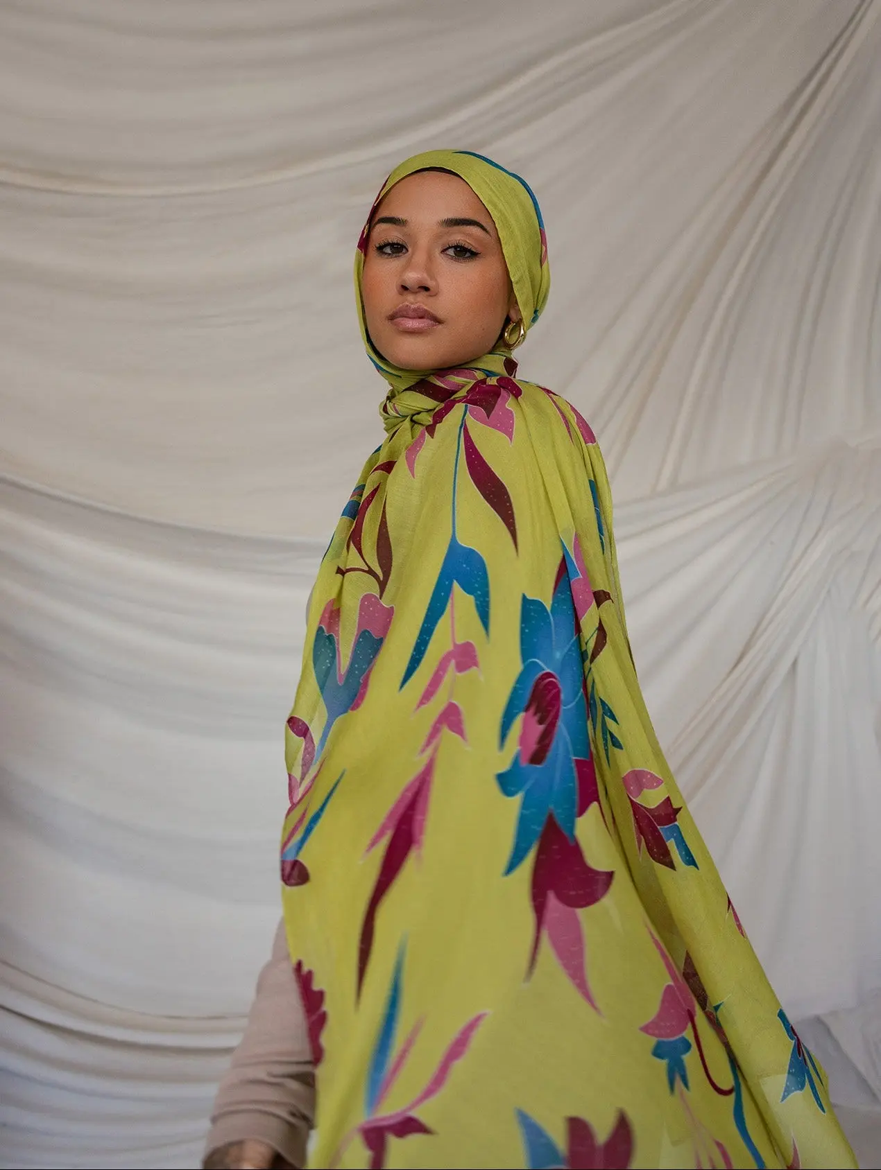 VELA Jambu Merah Modal Hijab by Azzah Sultan - Lightweight Pink Guava Batik Print, Breathable Scarf Head Wrap, Head Wrap Scarf, Hair Scarf