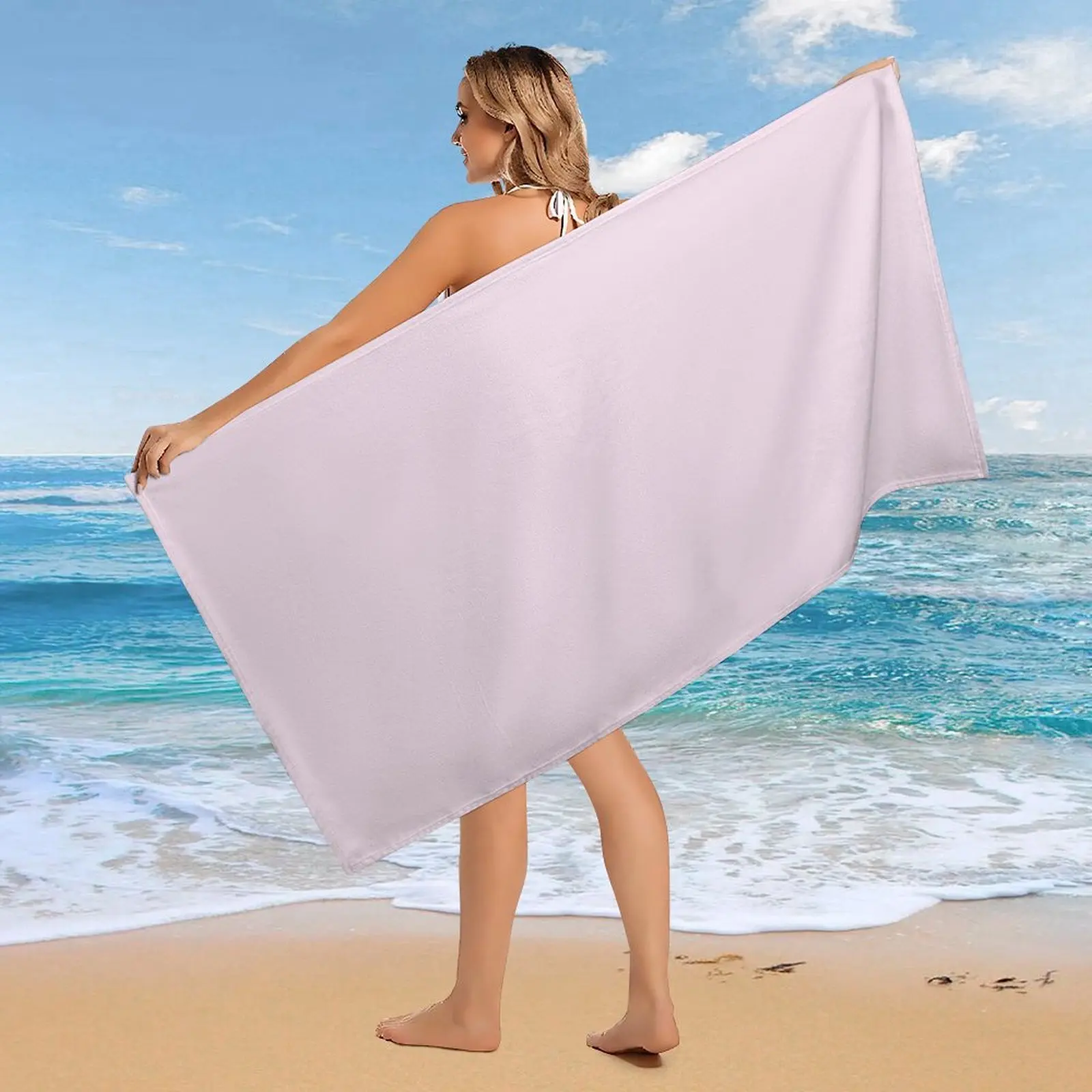 Microfiber Beach Towel for Adults - 30x60 Inch Oversized Sand Free Towel, Quick Dry & Super Absorbent Travel Towel for Swimming, Pool, Gym, Yoga, Camping - Lightweight Large Bath Towel in Solid & Gingham Prints