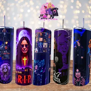 20 Oz Stainless Steel Darkness Iconic Rock Legend Tribite Assorted Tumblers With Metal Straw Drinkware