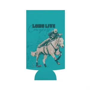 Long Live Cowgirls - Gray horse - Slim Can Cooler
